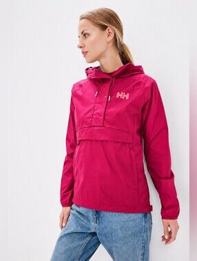 Helly Hansen Loke Packable Anorak Rain Jacket Size S Pink Pullover